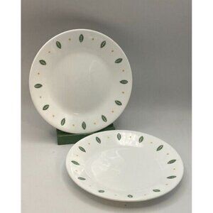 Corelle City Gardens Bread & Butter Plates x2 Green Leaves‎